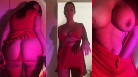 Emilie Nefnaf Nude MILF with Big Tites Sexy Red Fit Strip Video Leaks