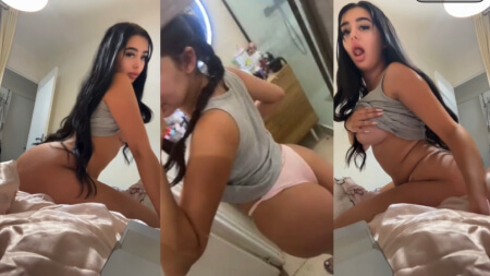 Leyadst French Small Waist and Big Tits Girl on her Bed Nude Video Leaks