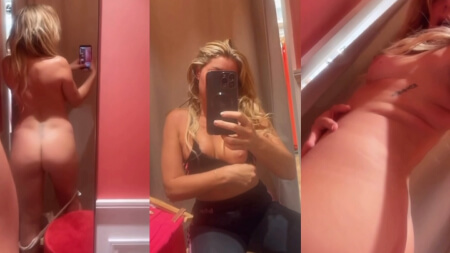 Lola Marois Nude Strip and Fingering in Fitting Room Masturbation Video Leaks