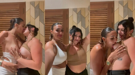 Solene Favreau Les Cinquante Lesbians Porn Sexy Shows her Breasts with Friend Video Leaks